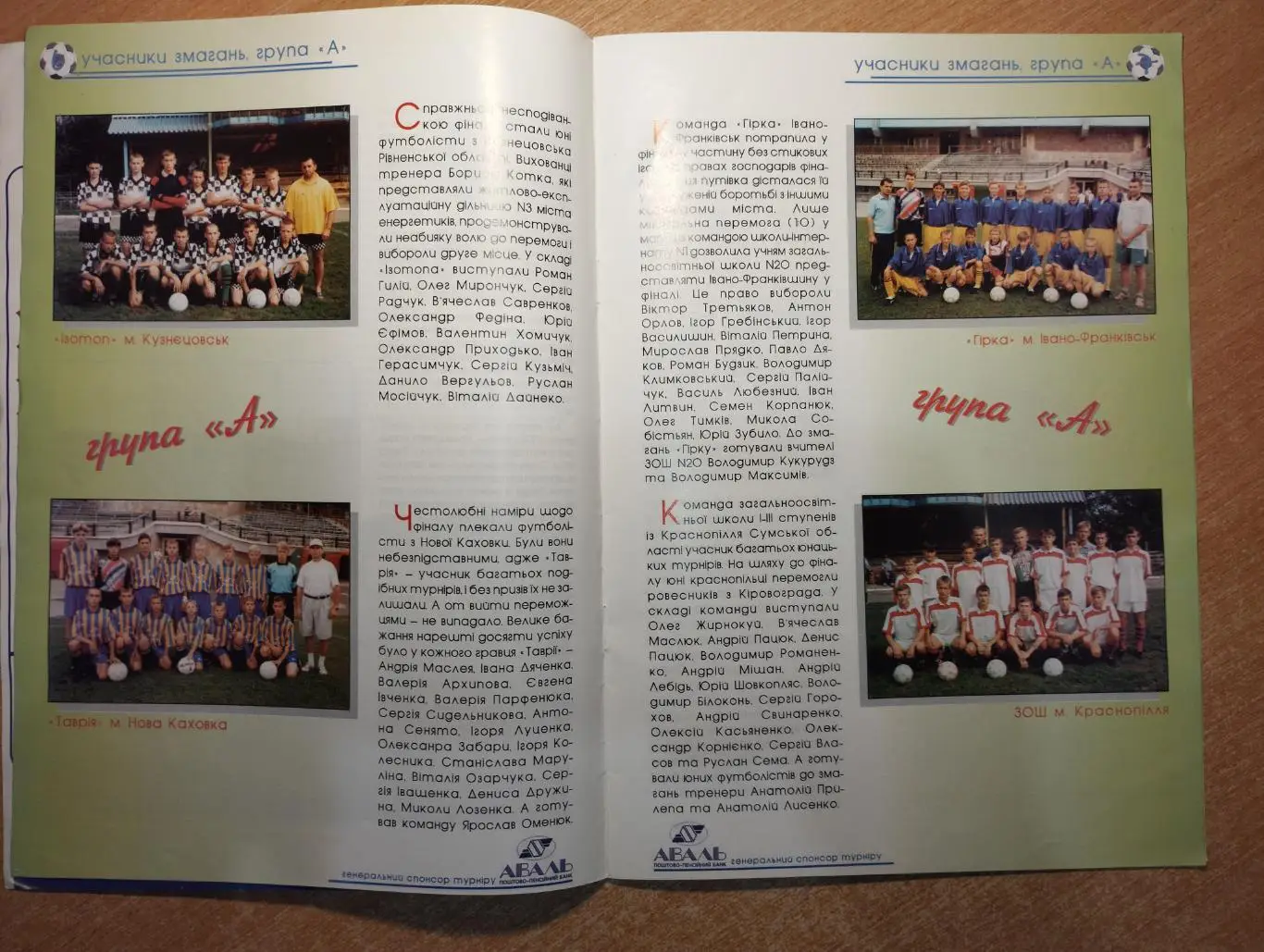 Турнир Кожаный мяч, Ивано-Франковск-1998 год, участники на втором фото 1