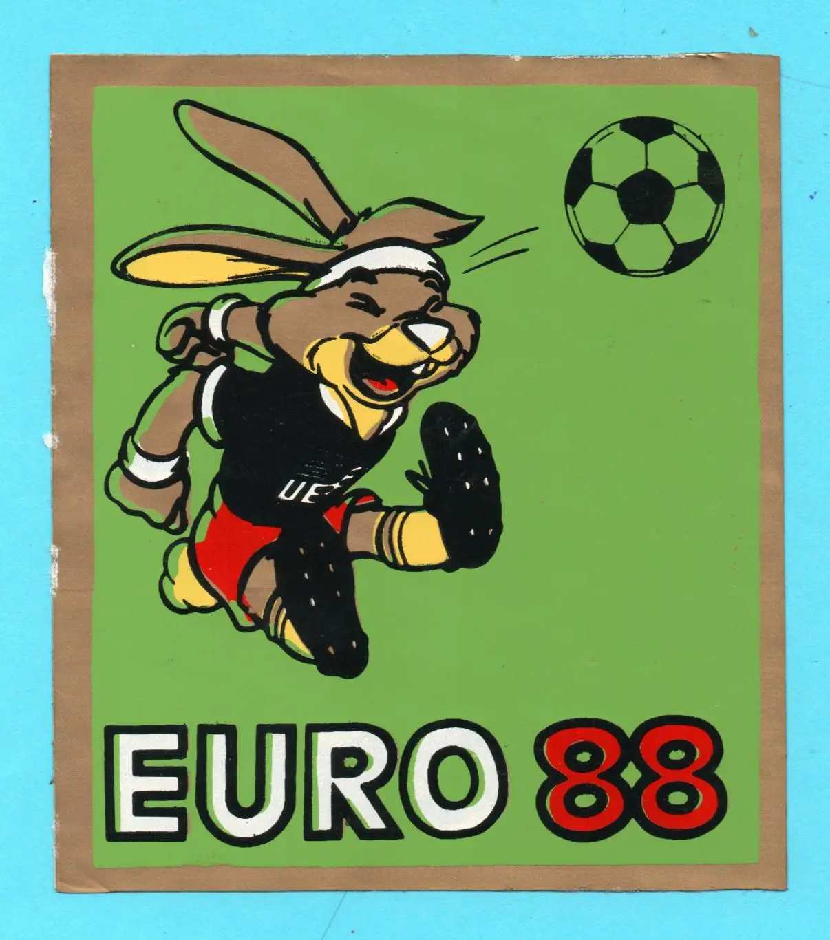 Наклейка Чемпионат Европы 1988, Германия, талисман, 9х10 см