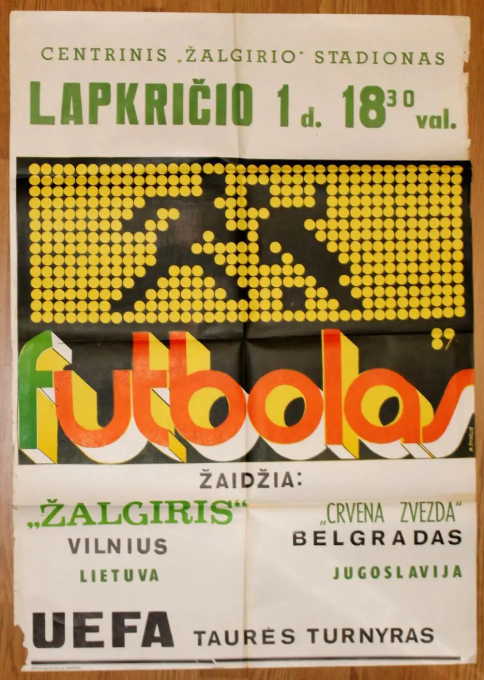 Афиша. Жальгирис Вильнюс - Црвена Звезда Белград, Югославия (Сербия) 1989