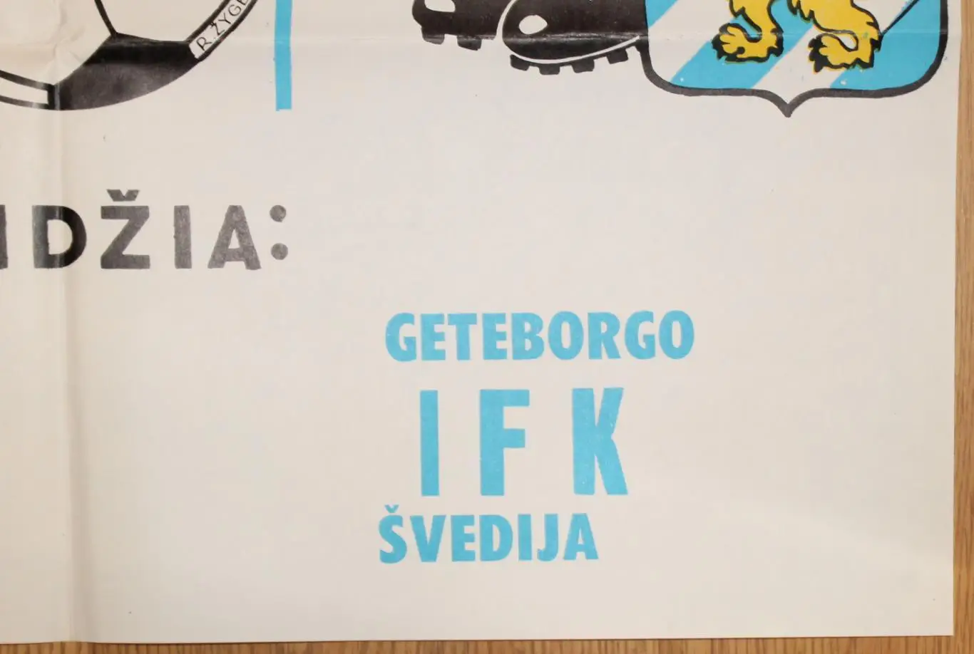 Афиша. Жальгирис Вильнюс - ИФК Гётеборг, Швеция 1989 2