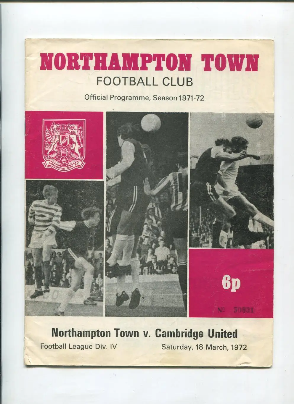 Чемпионат Англии 1972 Нортхэмптон Таун, 18 марта