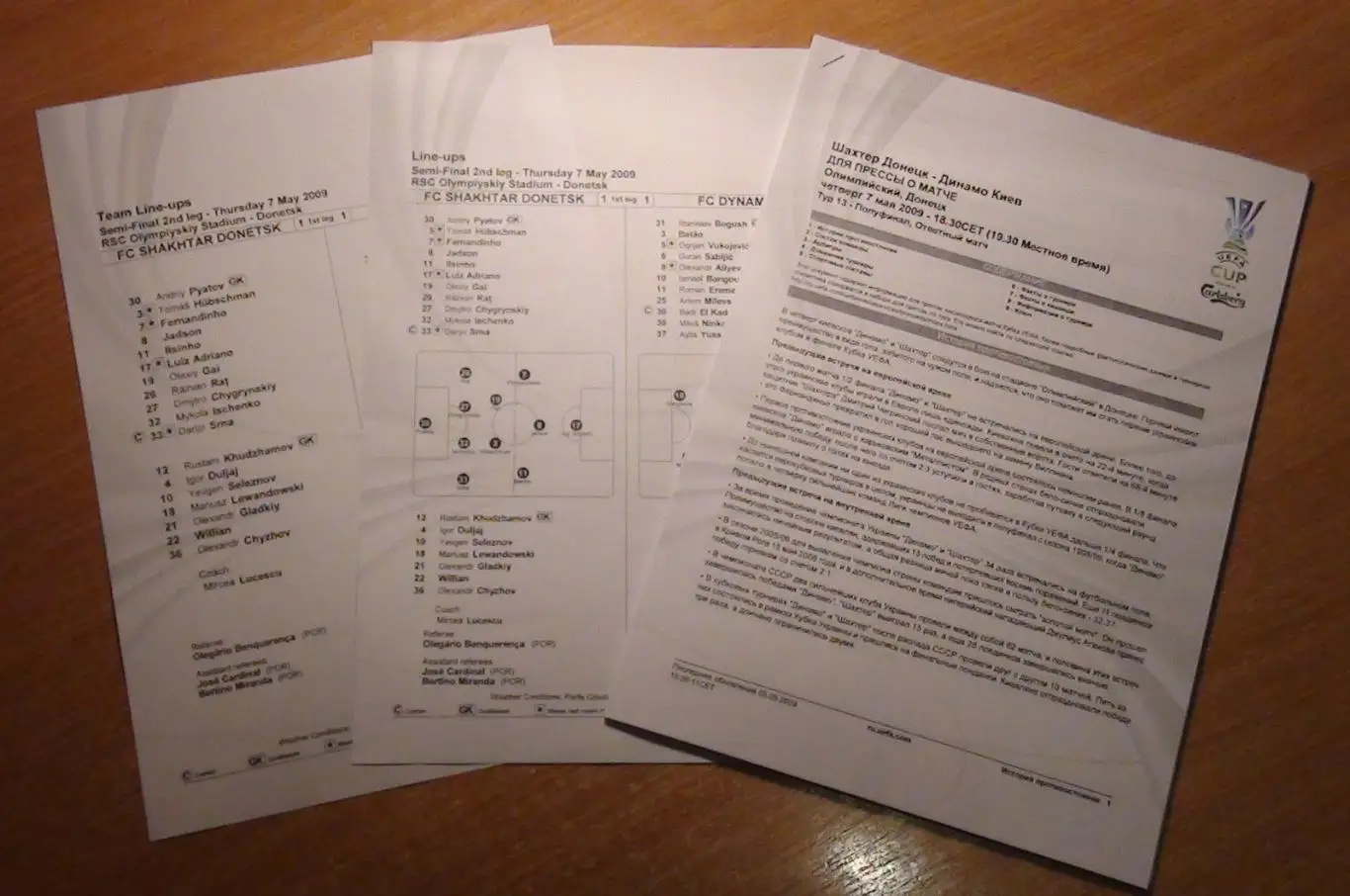 Шахтёр Донецк - Динамо Киев, Украина 2009, папка, еврокубок