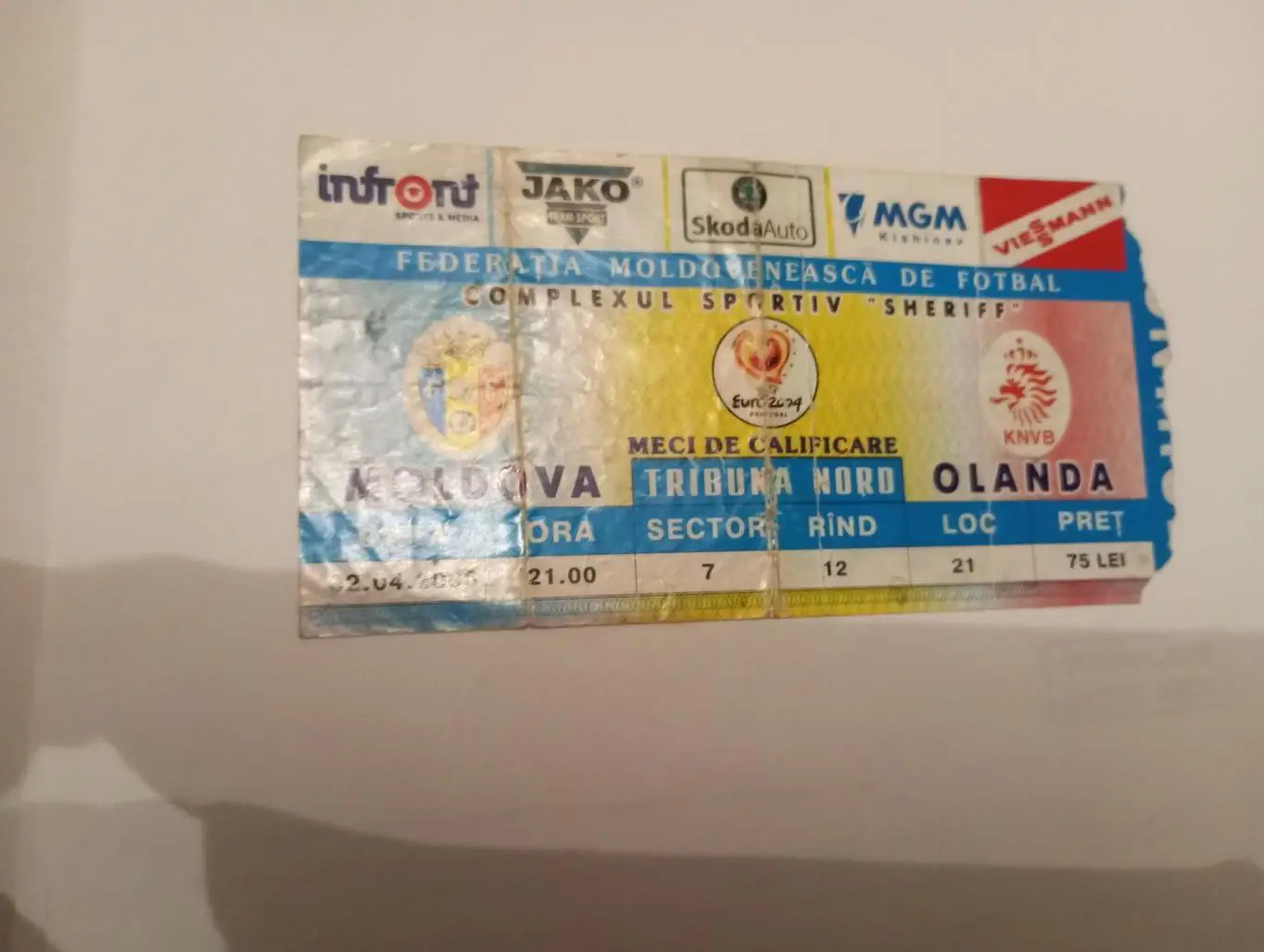 билет Молдова - Голландия - 2003