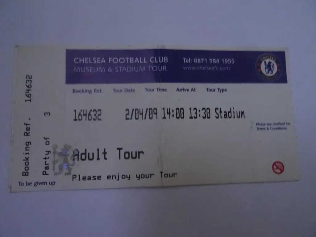 Билет в музей ФК Челси