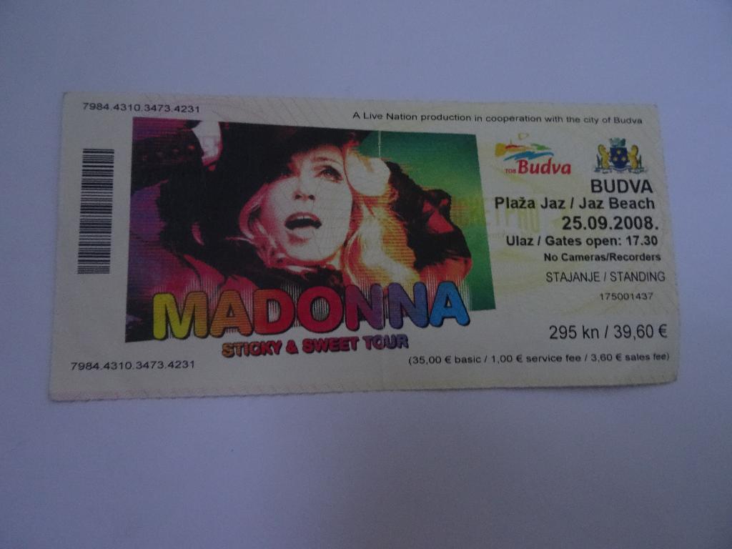 Билет на концерт Мадонны