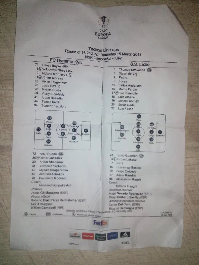 Динамо Киев - Лацио, Dynamo Kyiv - Lazio