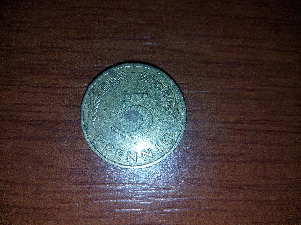 Монета 5 пфенингов