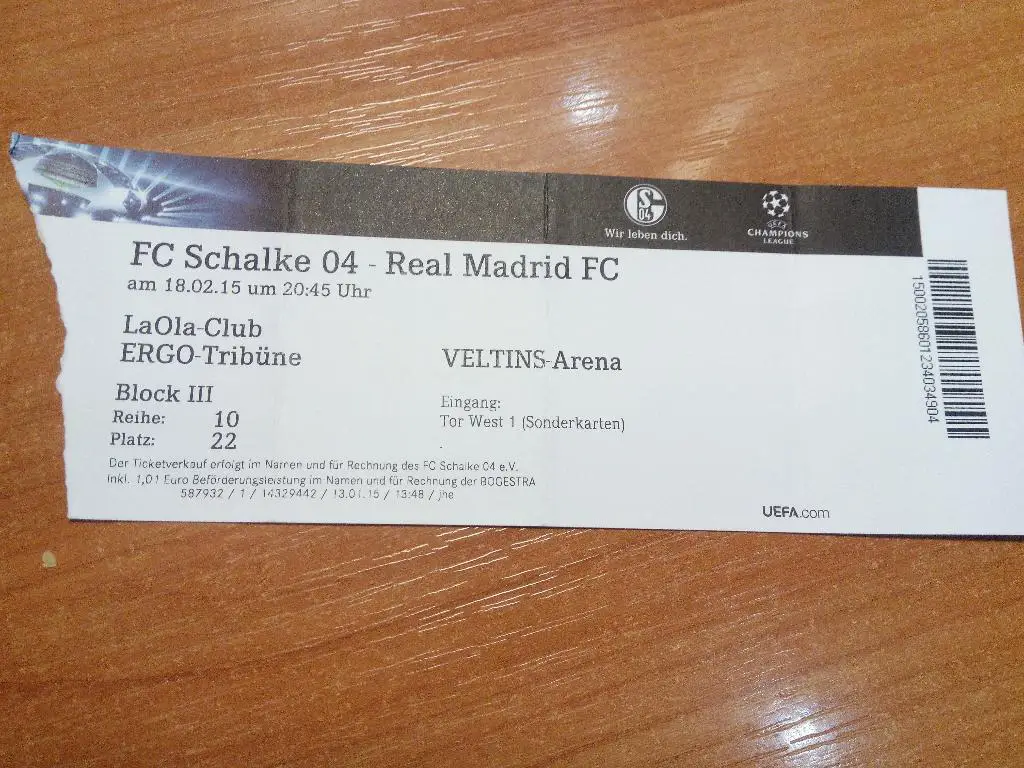 Schalke – Real Madrid, Шальке - Реал Мадрид