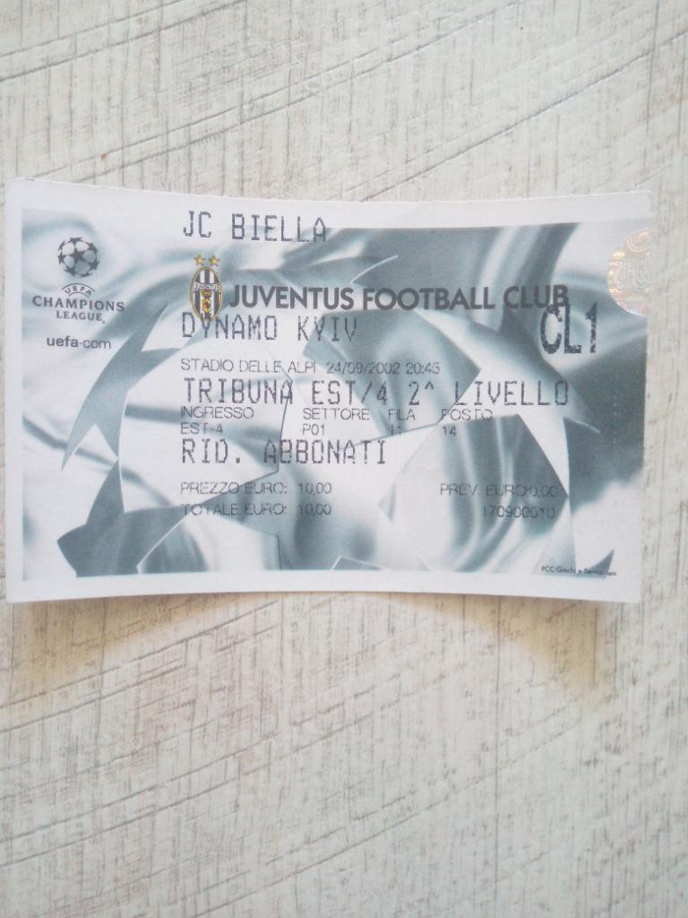 Ювентус - Динамо Киев, Juventus - Dynamo Kyiv 2002