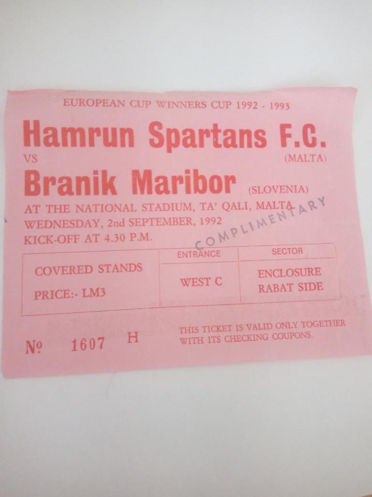 Хамрун - Марибор, Hamrun - Maribor 1992