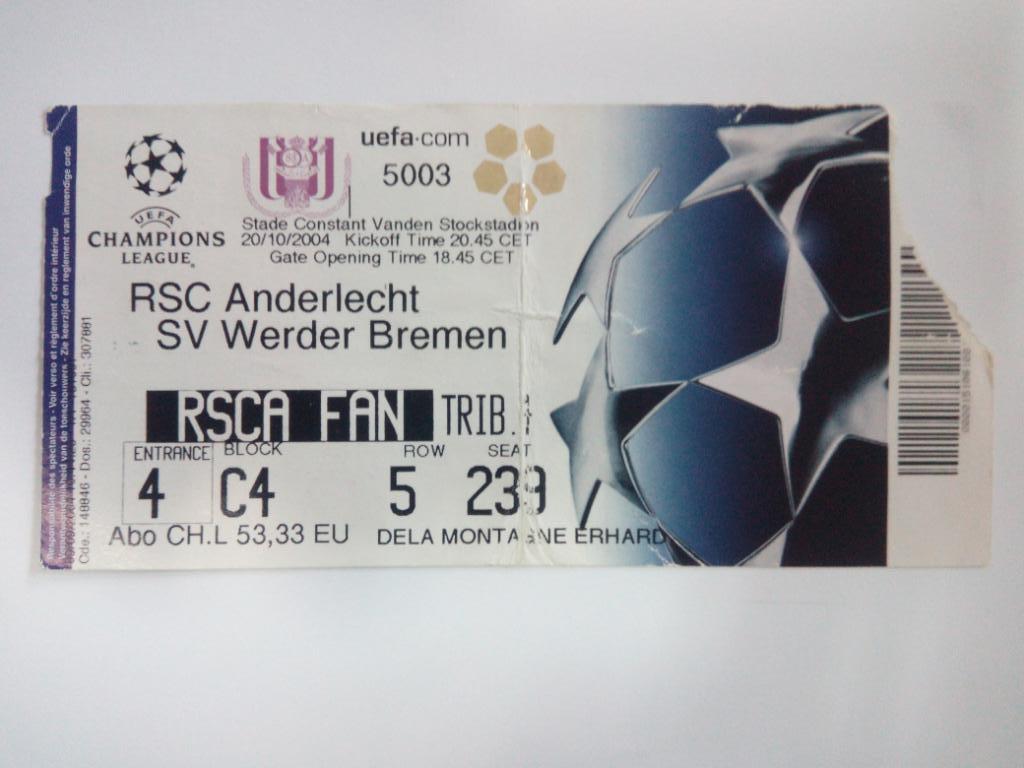 Андерлехт - Вердер, Anderlecht - Werder 2004