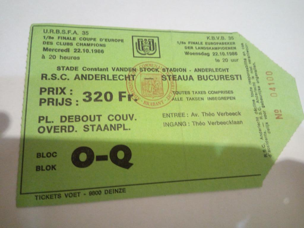 Андерлехт - Стяуа, Anderlecht - Steaua 1986
