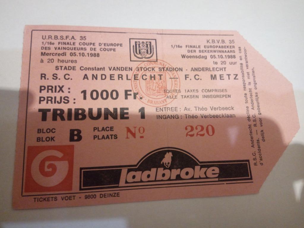 Андерлехт - Метц, Anderlecht - Metz 1988