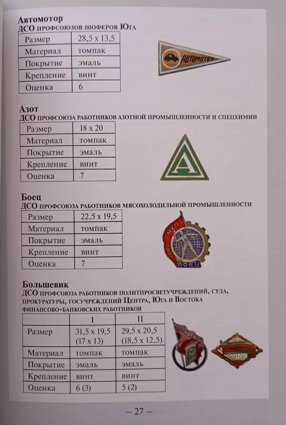 Спортивные объединения России и СССР. Каталог значков 2