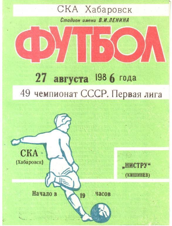 СКА Хабаровск - Нистру Кишинев - 27.08.1986