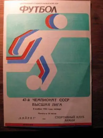 Кайрат- СКА Ростов 08.11.1984