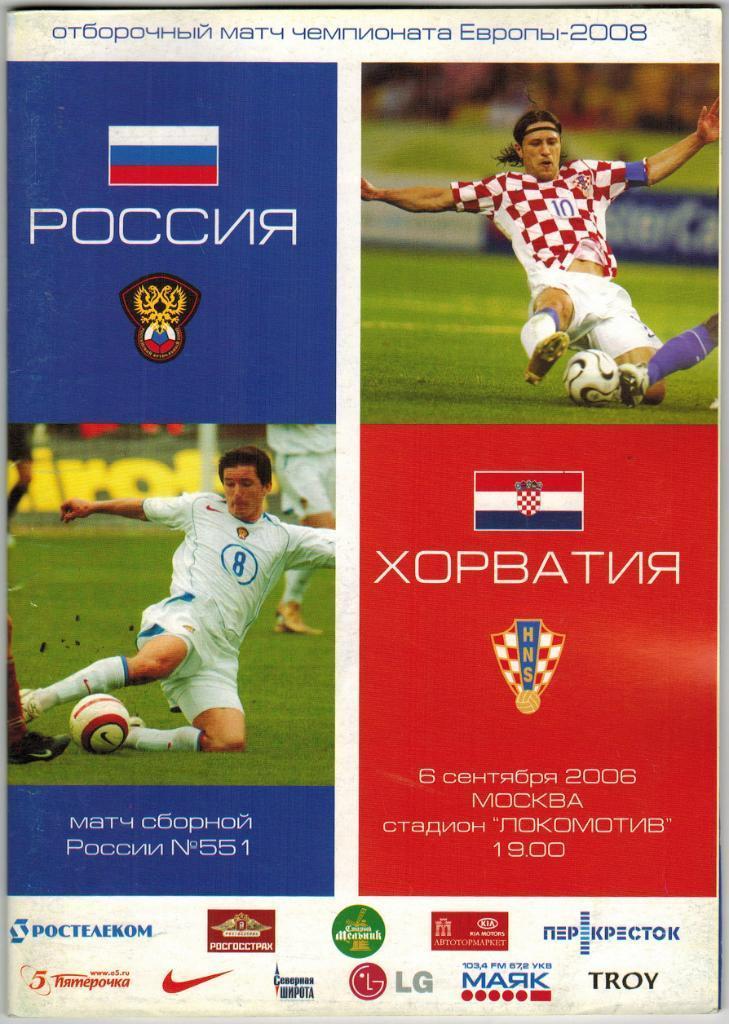 Россия - Хорватия 06.09.2006 Отборочный матч ЧЕ