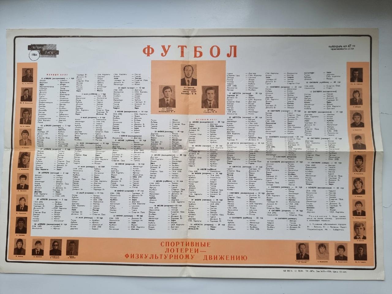 Футбол. Фото-буклет Заря Ворошиловград 1984 (Формат А3)