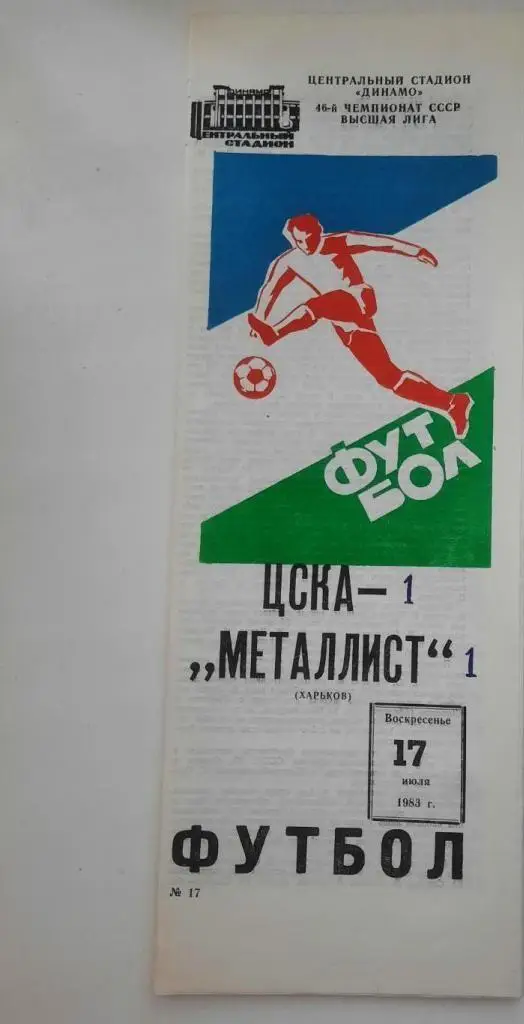 ЦСКА - Металлист Харьков 17.07.1983