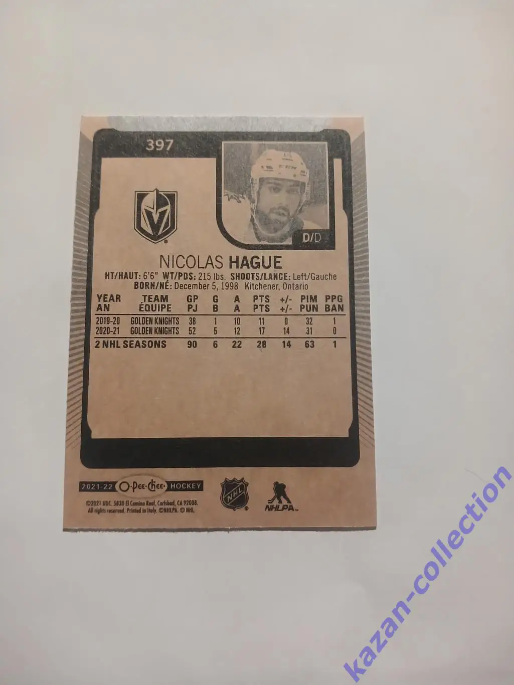 Nicolas Hague ( Vegas Golden Knights) 1