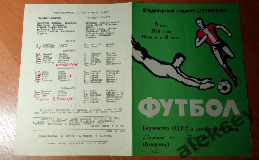 Торпедо (Владимир) - Крылья Советов (Куйбышев) + Торпедо (Тольятти) 1984 2