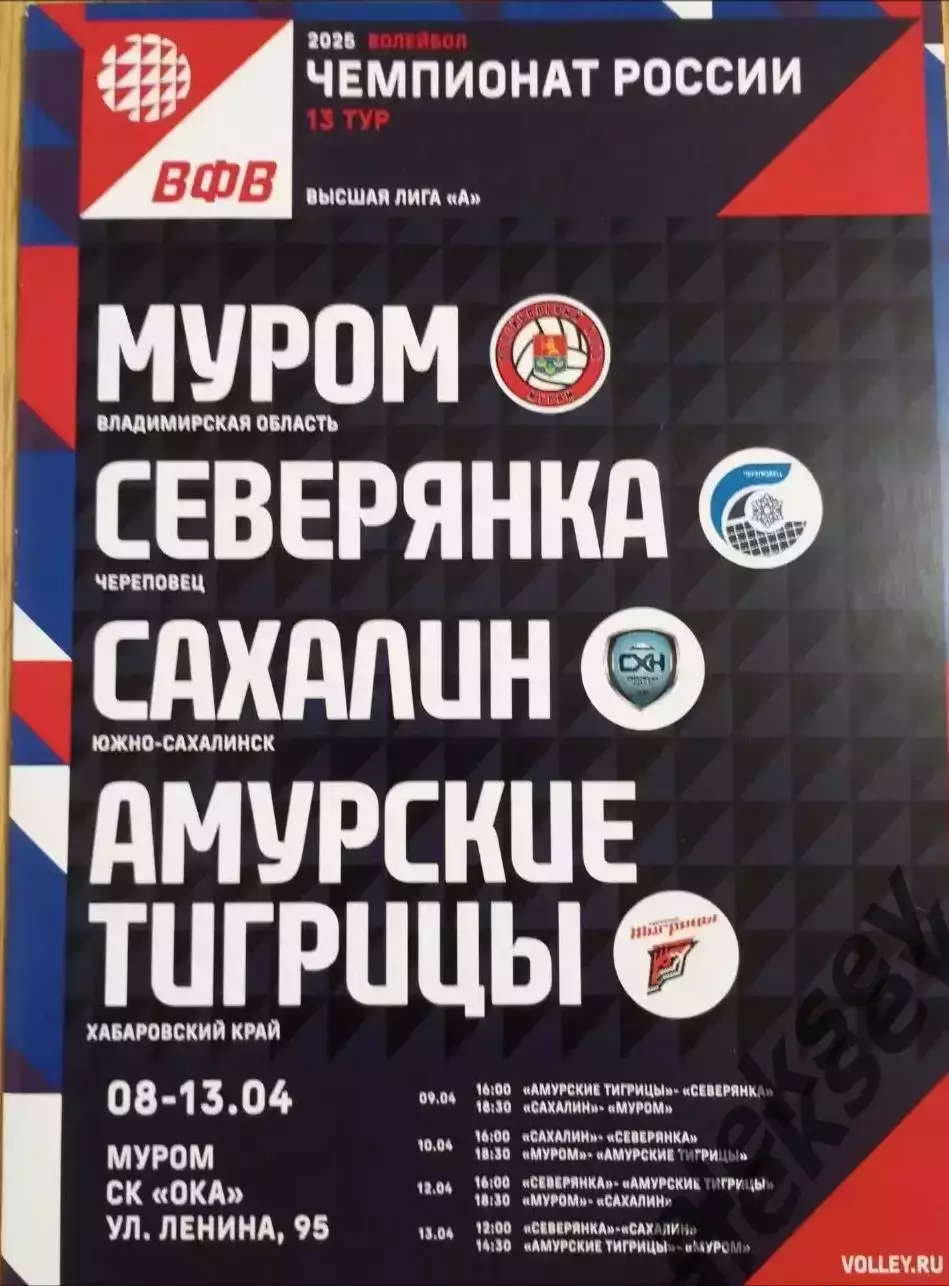 Волейбол 2025. Муром, Череповец, Южно-Сахалинск, Хабаровск
