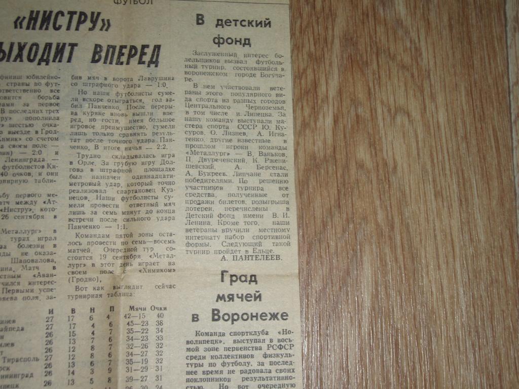 Нистру выходит вперед 1987 Липецк Воронеж КФК