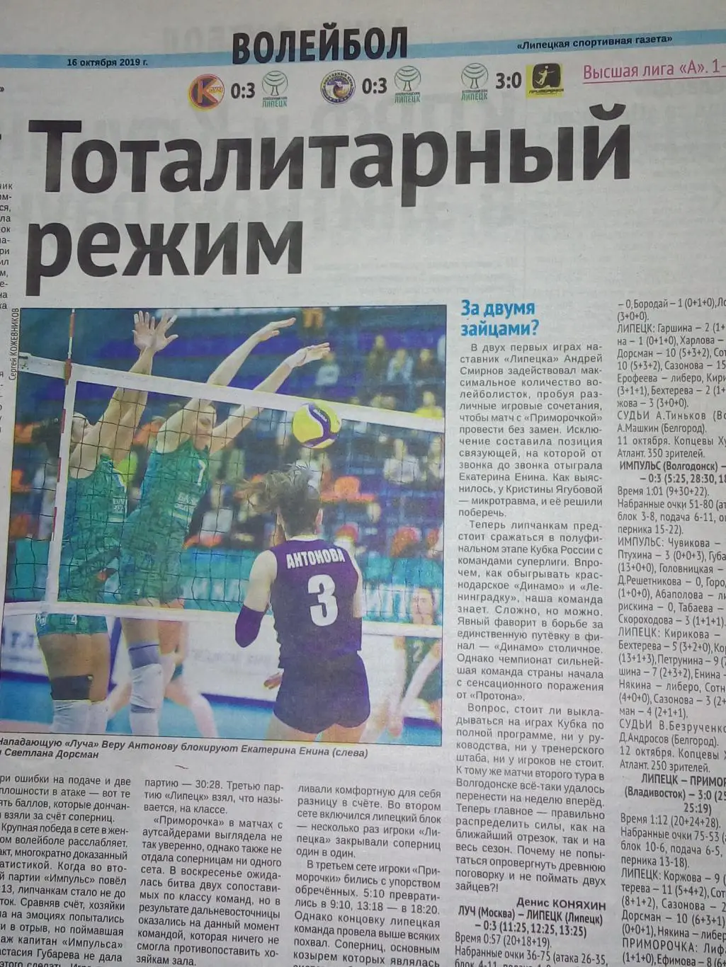 Липецк Приморочка Владивосток Волгодонск Луч Москва 2019 волейбол