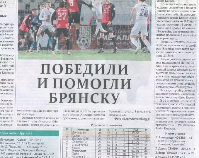 Металлург Липецк - Салют Белгород 2025