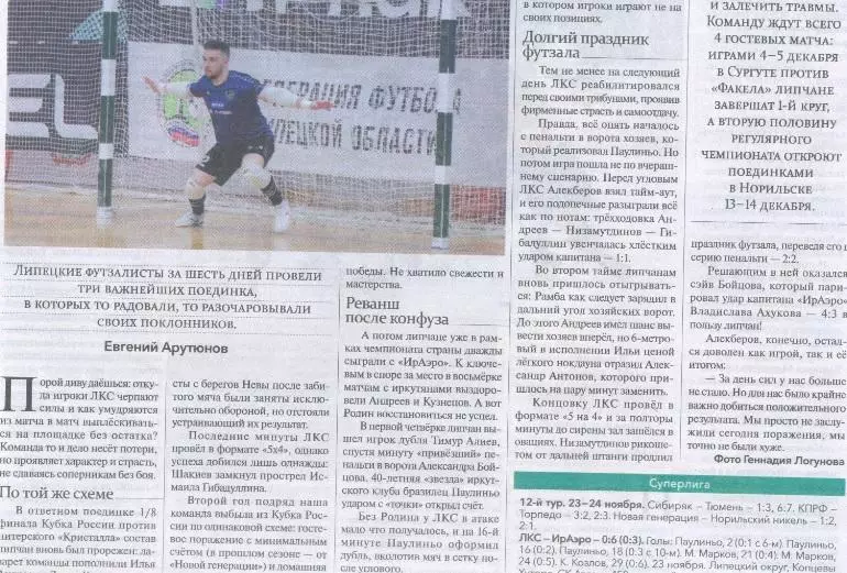 Кристалл Санкт-Петербург - ЛКС Липецк - ИрАэро Иркутск 2025 мини-футбол