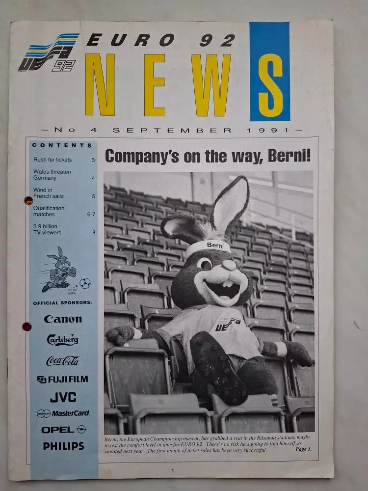 Чемпионат Европы 1992, Euro-92 News, №4, 1991