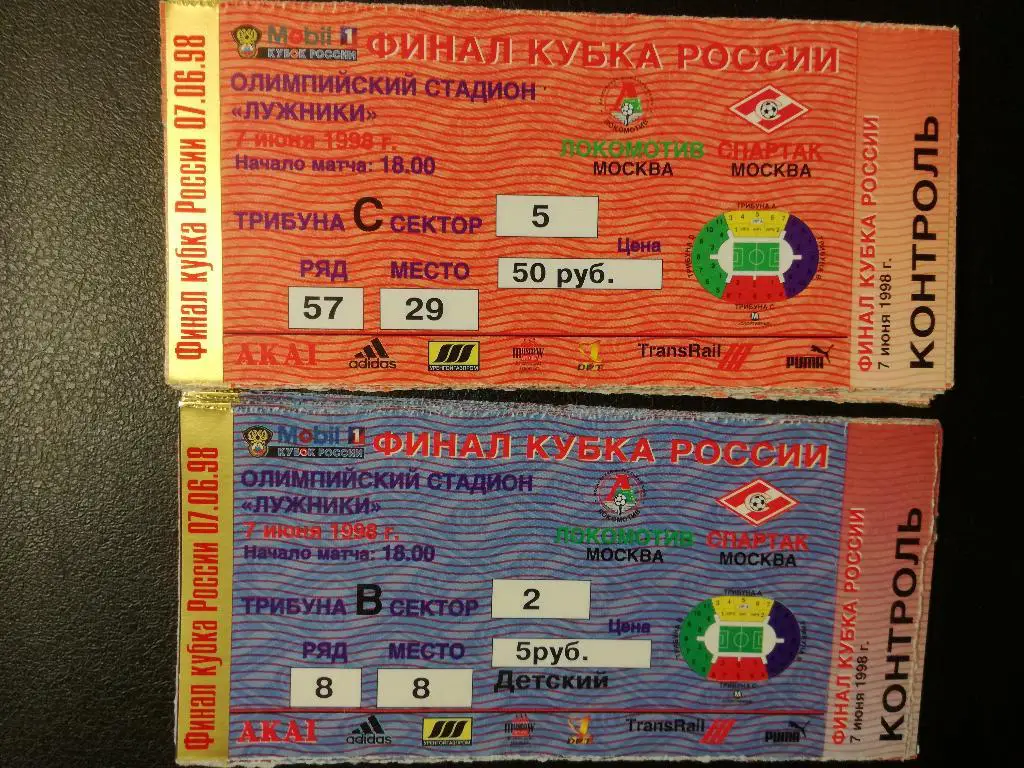 Спартак Москва - Локомотив Москва 1998. Кубок России. Финал