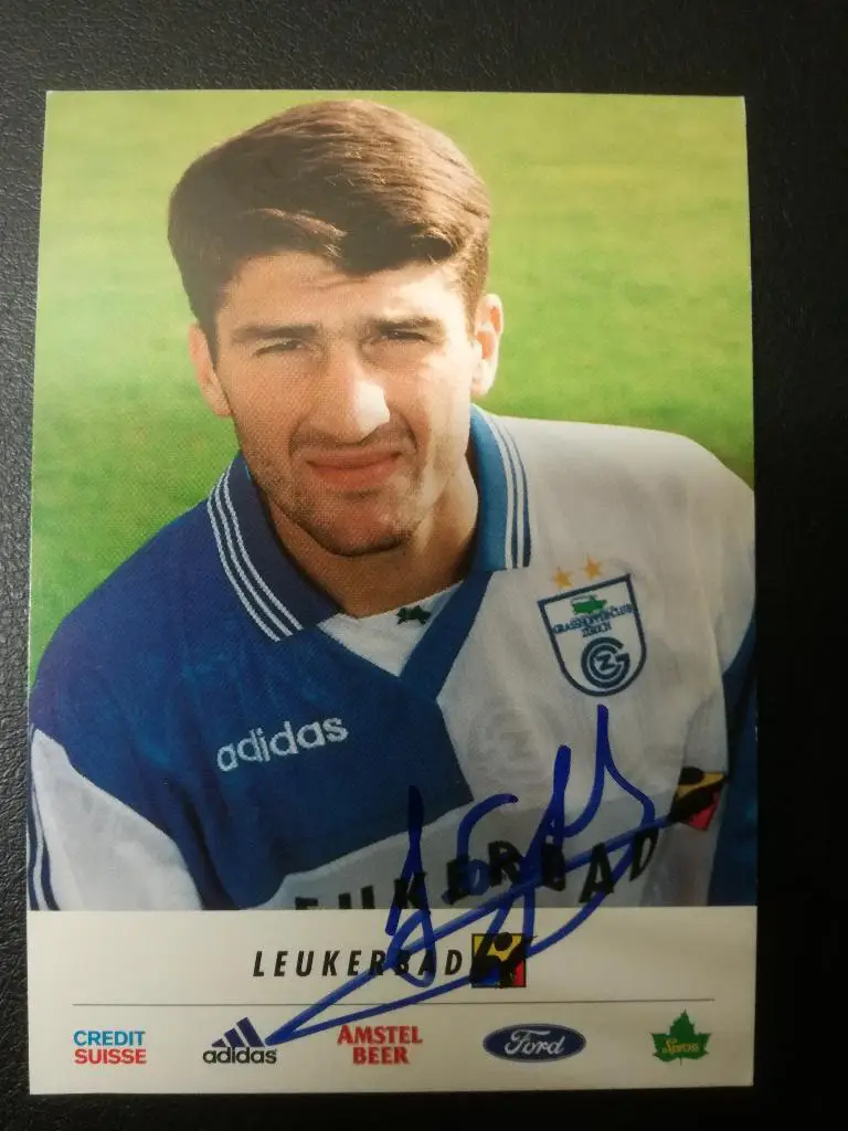 Георгий Немсадзе. Грассхоппер Цюрих. Клубная карточка. Автограф.