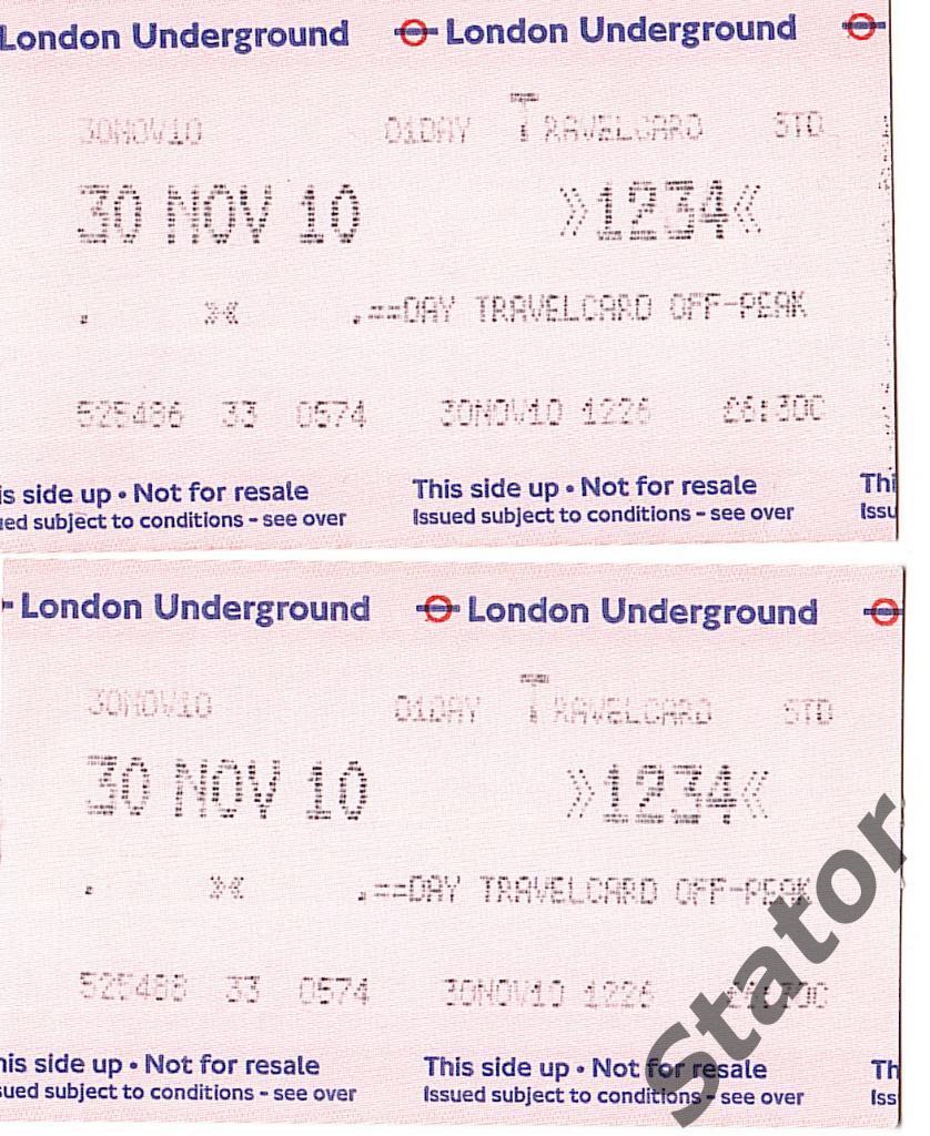 Билеты метро Лондон Англия