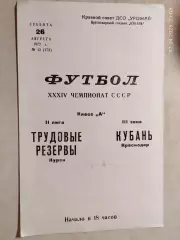 Кубань Краснодар - Трудовые резервы Курск 1972