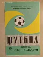 СССР - Исландия 1980