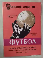 СССР - Греция 1979 Молодежные