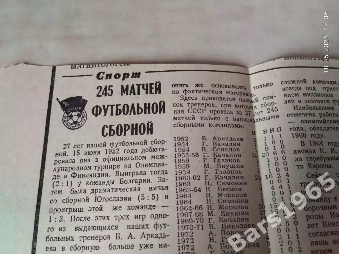 245 матчей футбольной сборной СССР