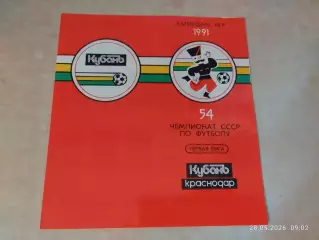 Кубань Краснодар 1991 Календарь игр