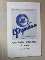 Джамбул 1981 Составы команд 7 зоны
