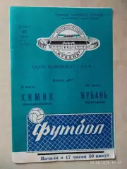 Кубань Краснодар - Химик Новомосковск 1972