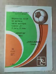 Спартак Орел - Гомсельмаш Гомель 1987