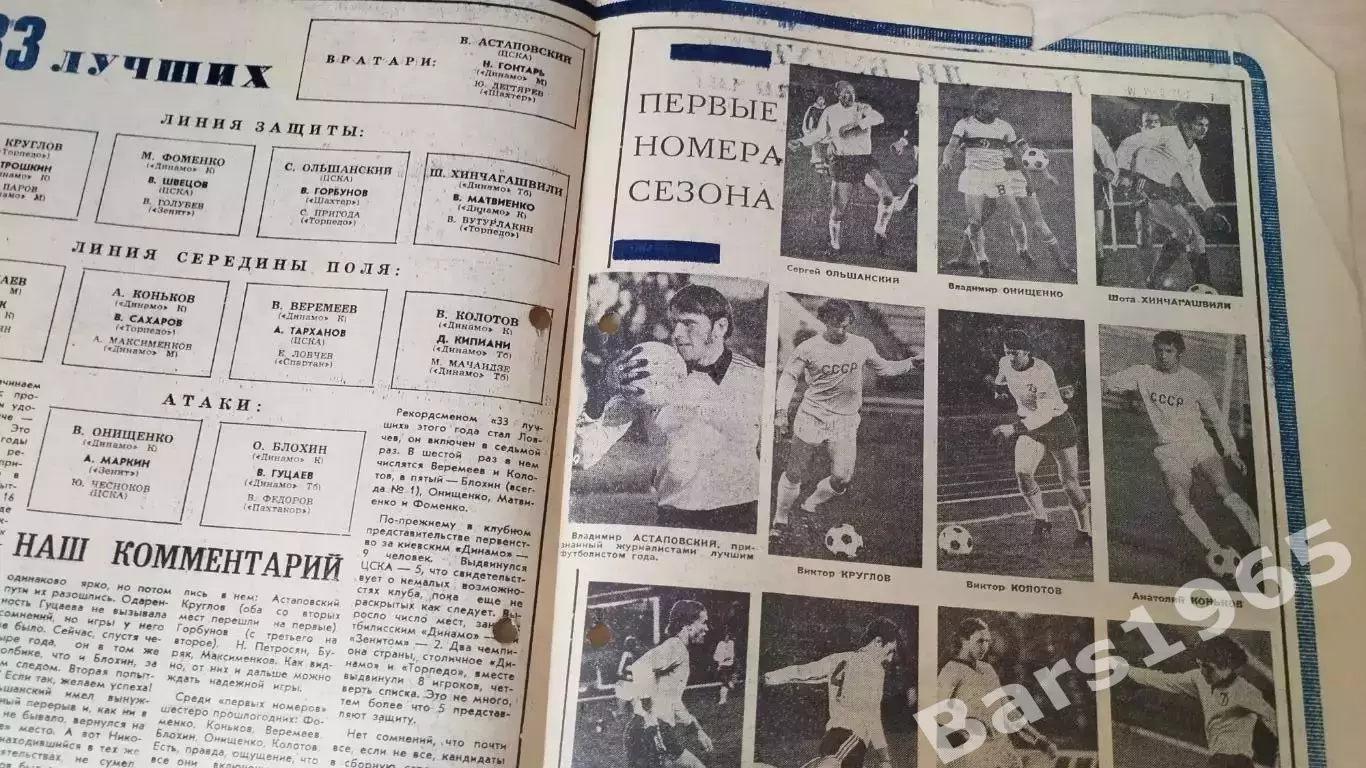 33 лучших футболистов сезона 1976