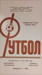 Металлург Запорожье - Кайрат Алма-Ата 1983