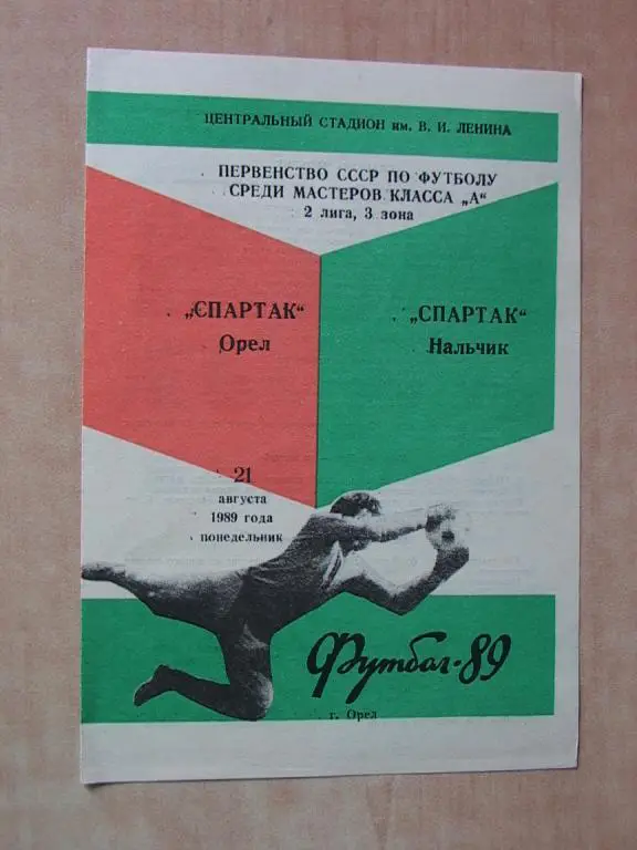 Спартак Орел - Спартак Нальчик 1989