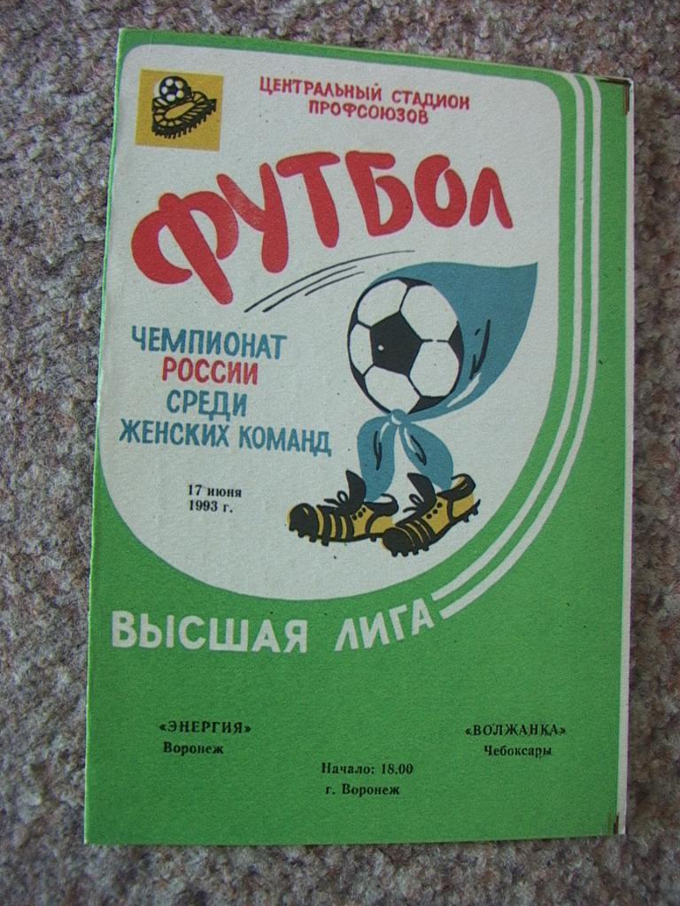 Женский футбол. Энергия Воронеж - Волжанка Чебоксары 1993