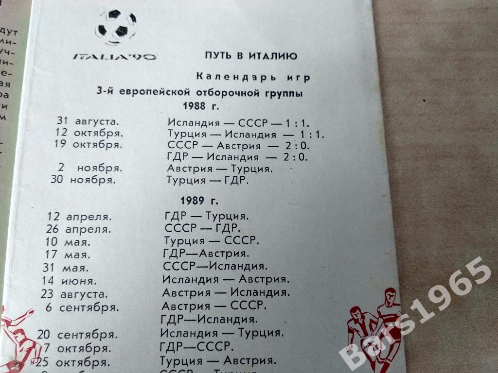 Сборная СССР к XIV чемпионату мира по футболу 1988 3