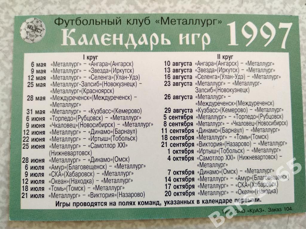 Металлург Красноярск 1997 1