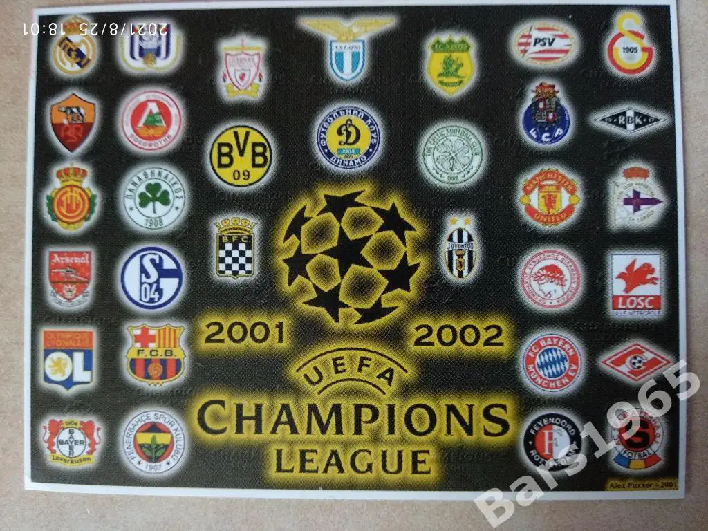 Карточка Реал Мадрид - Байер Леверкузен Германия Финал Лиги чемпионов 2001-2002