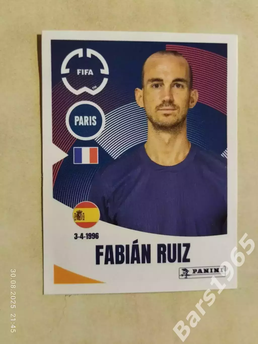 Наклейка Panini FIFA Club World Cup 2025 № 74 Fabian Ruiz